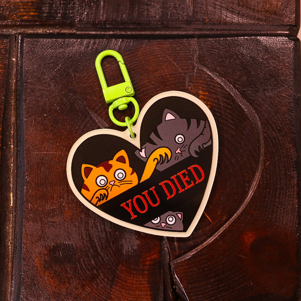YOU DIED, avaimenperä, keychain, kissa, cute, söpö
